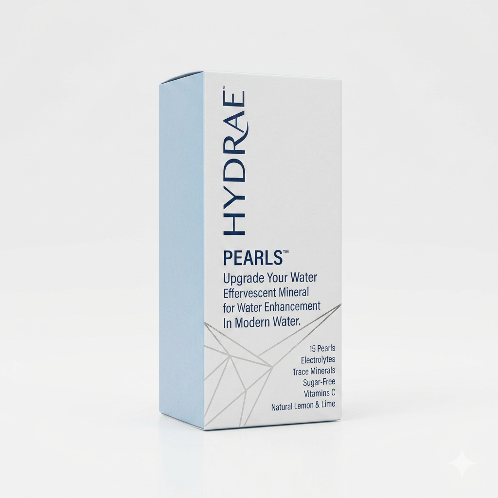 HYDRAE Pearls cardboard box close-up
